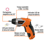 Destornillador inalámbrico 3.6v 2 posiciones Truper