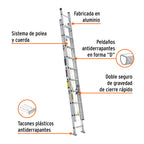 Escalera de extensión 20 peldaños Truper