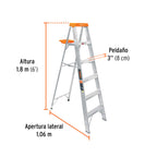 Escalera de tijera 5 peldaños con bandeja Truper