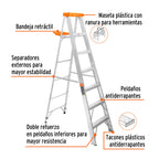 Escalera de tijera 6 peldaños con bandeja Truper