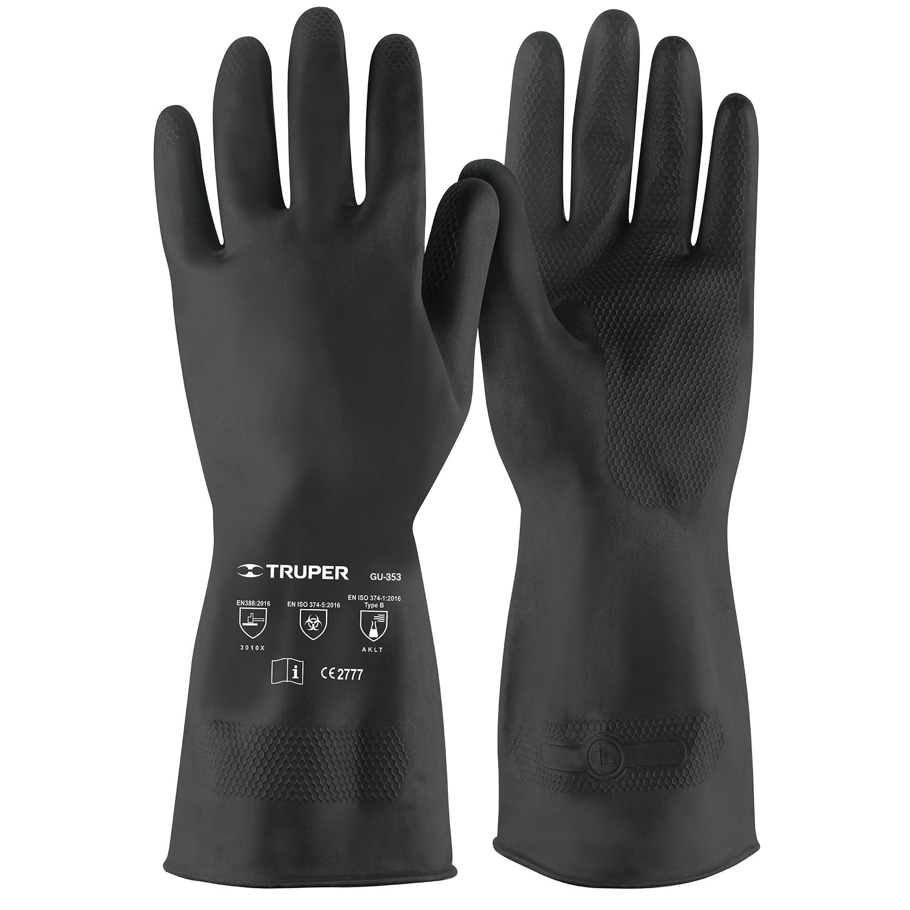Guantes de latex talla G puño largo Truper