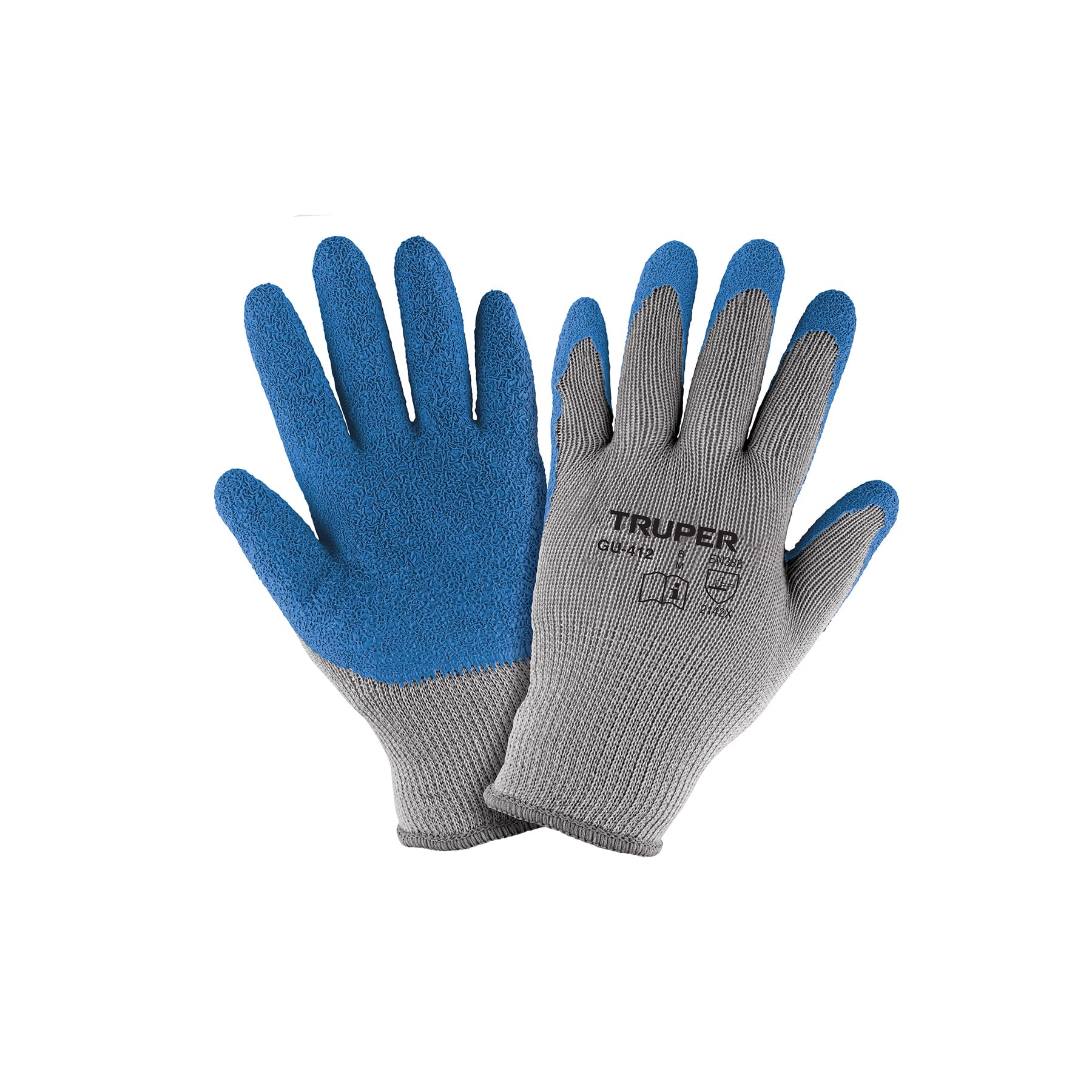 Guantes de poliester talla M recubiertos de latex Truper