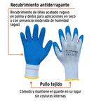 Guantes de poliester Talla G recubierto de latex Truper