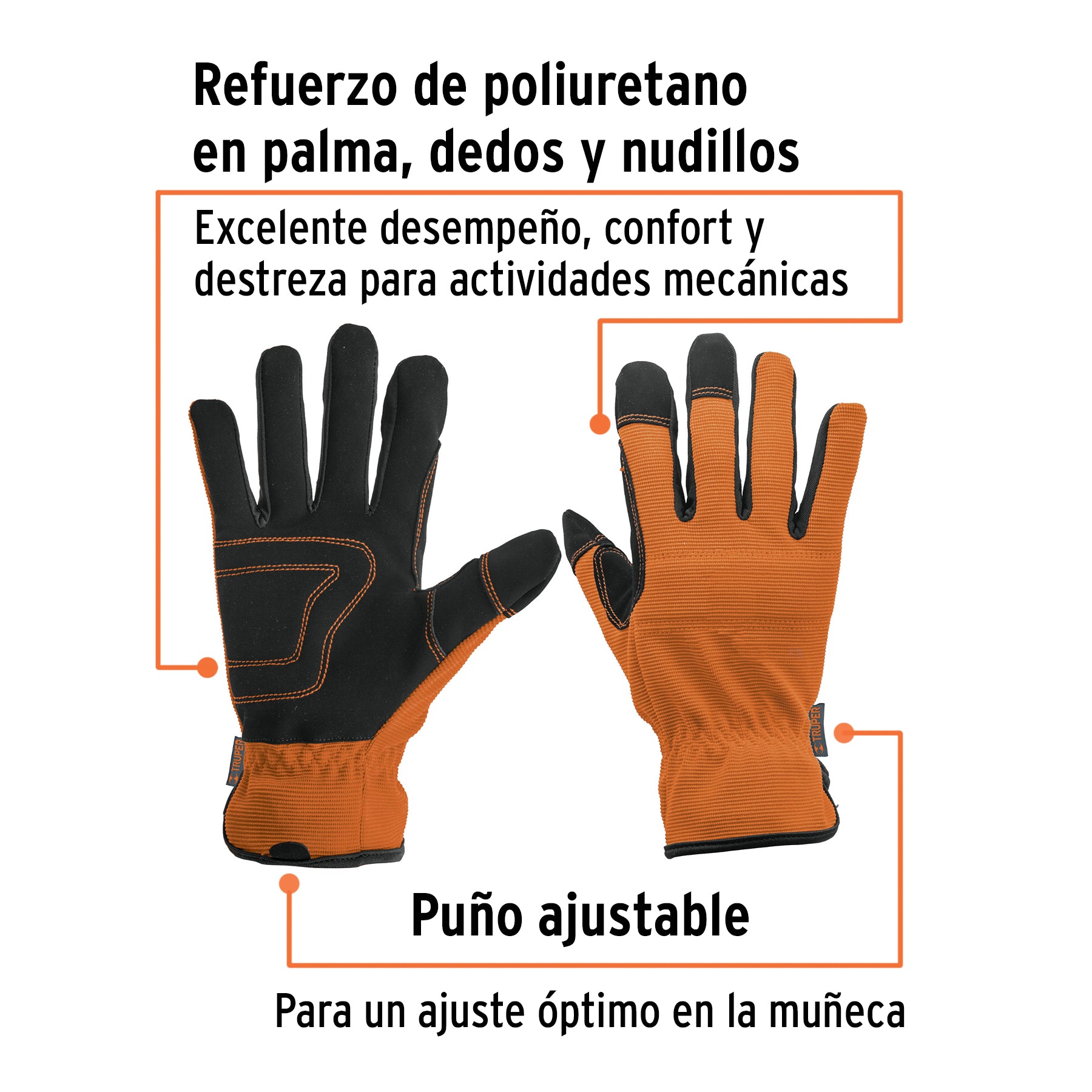 Guantes de trabajo unitalla palma reforzada Truper