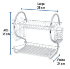 Escurridor de acero cromado 2 niveles Foset