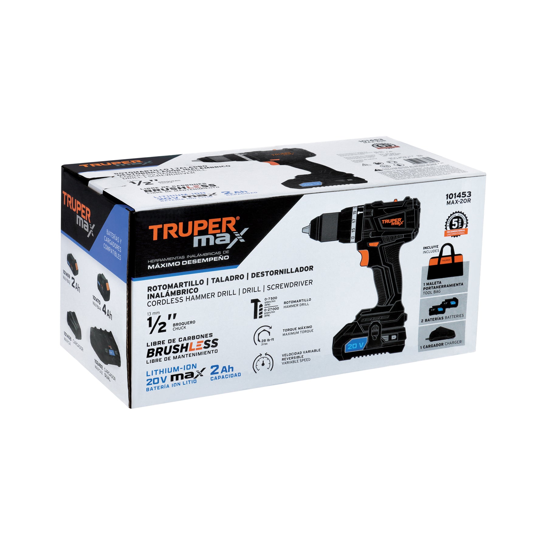 Rotomartillo inalámbrico 1/2 20v Truper Max