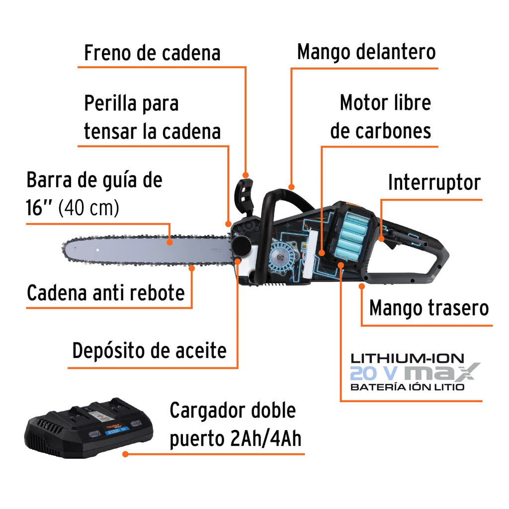 Motosierra inalámbrica 40V 102491 Truper Max