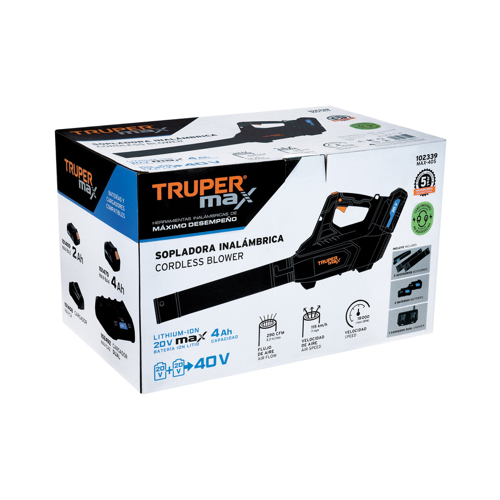 Sopladora inalámbrica 40V Truper Max