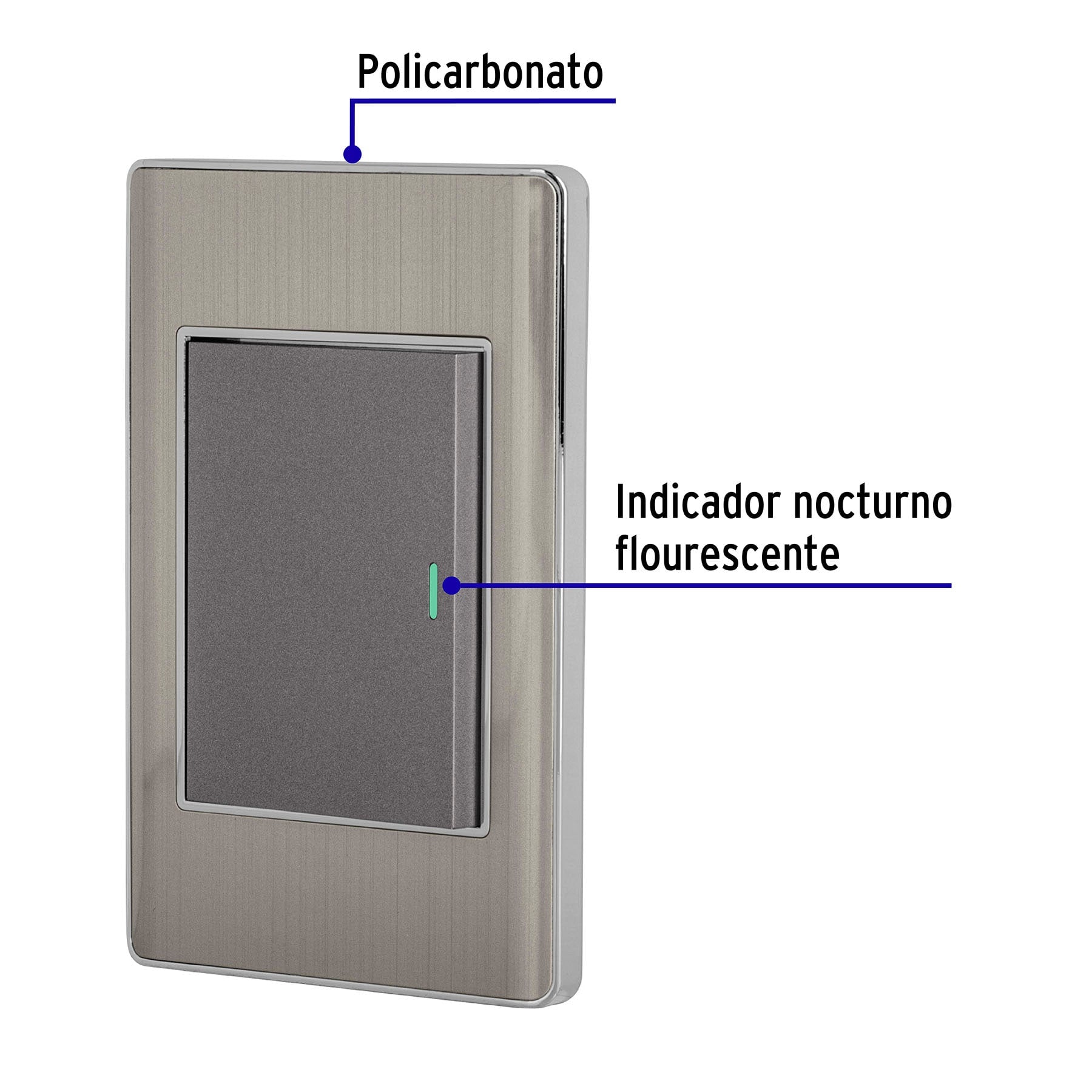 Interruptor sencillo 3 modulos acero Lisboa Volteck