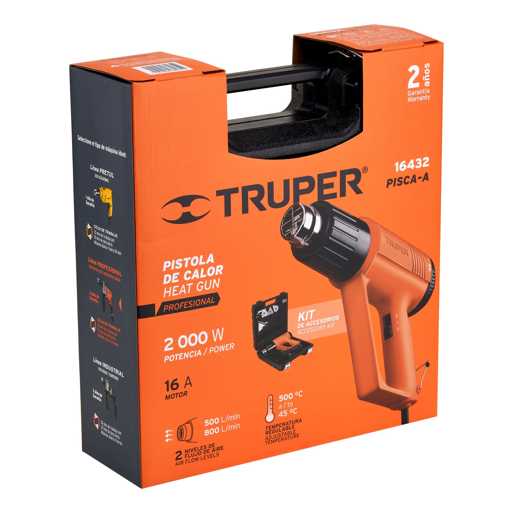 Pistola de calor 2000W Truper