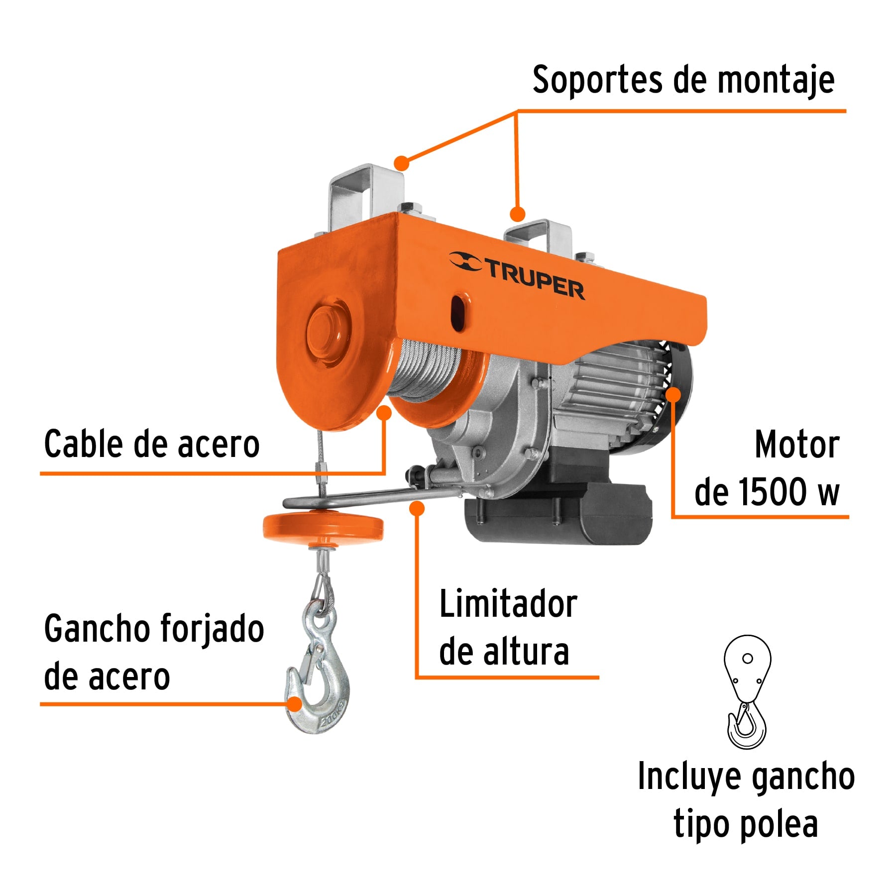 Polipasto eléctrico 400 kg Truper