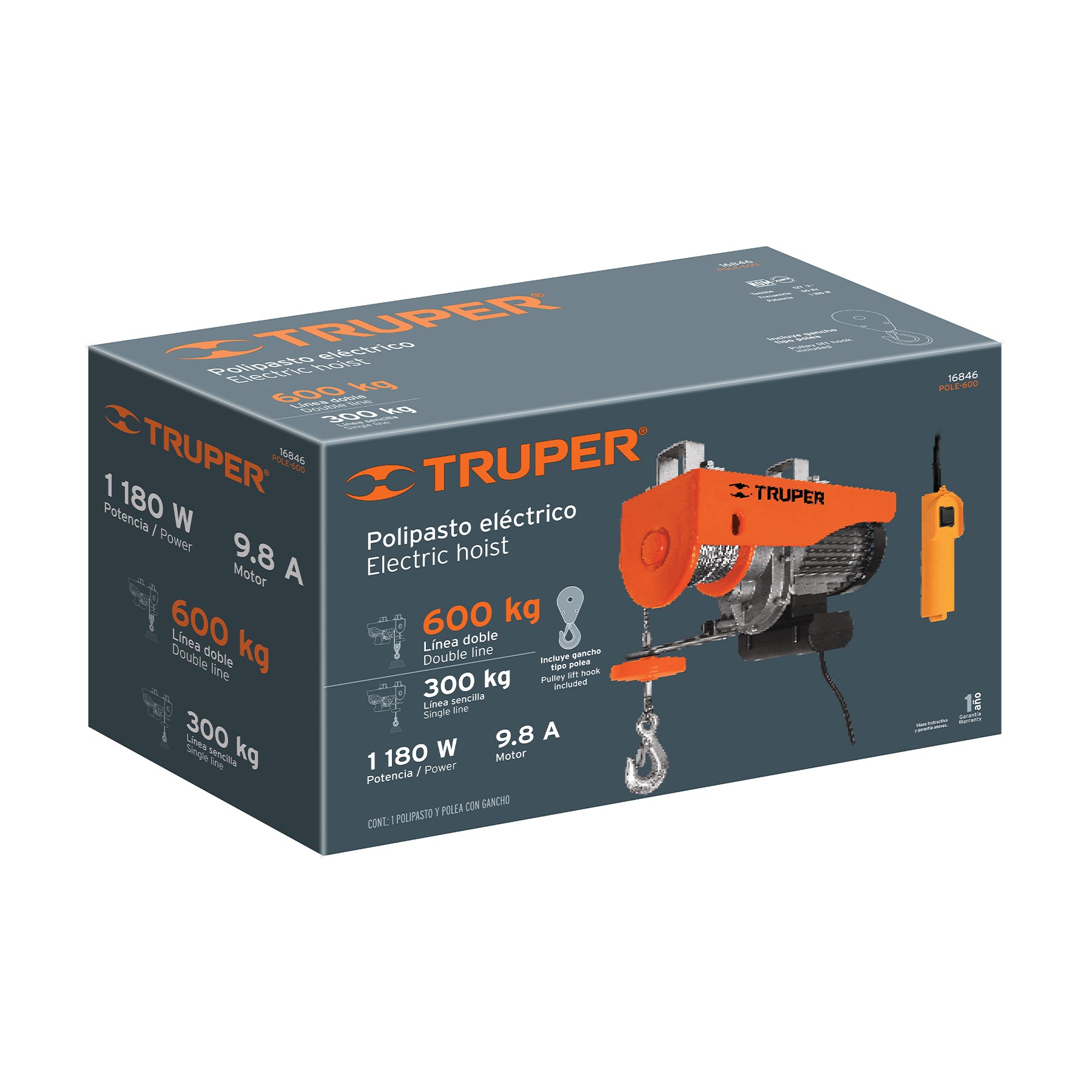 Polipasto eléctrico 600 kg Truper