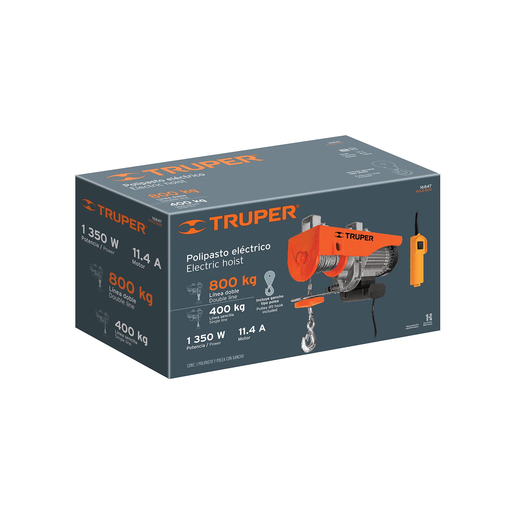 Polipasto eléctrico 800 kg Truper