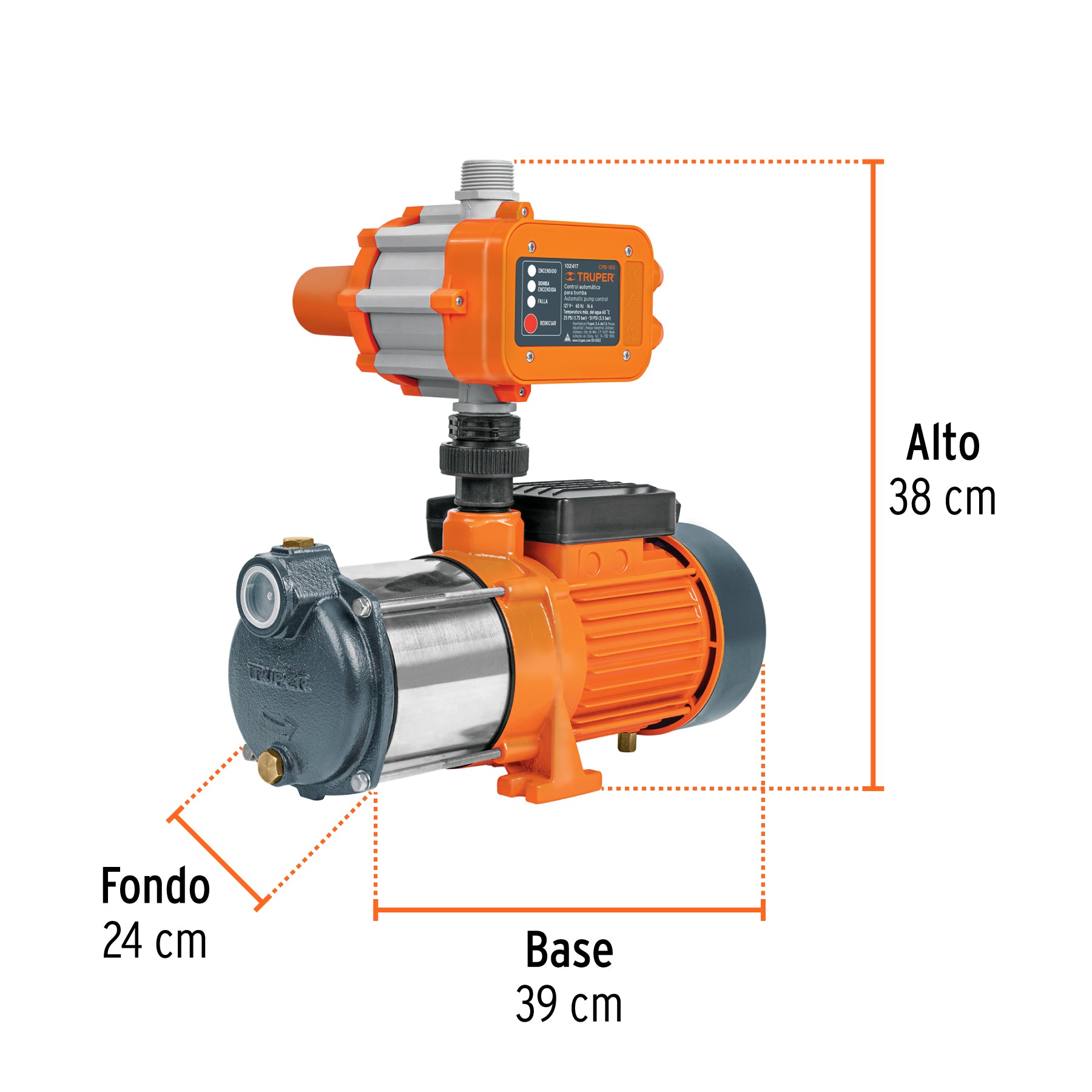 Bomba presurizadora multietapas 1 hp Truper