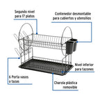 Escurridor de acero negro 2 niveles Foset