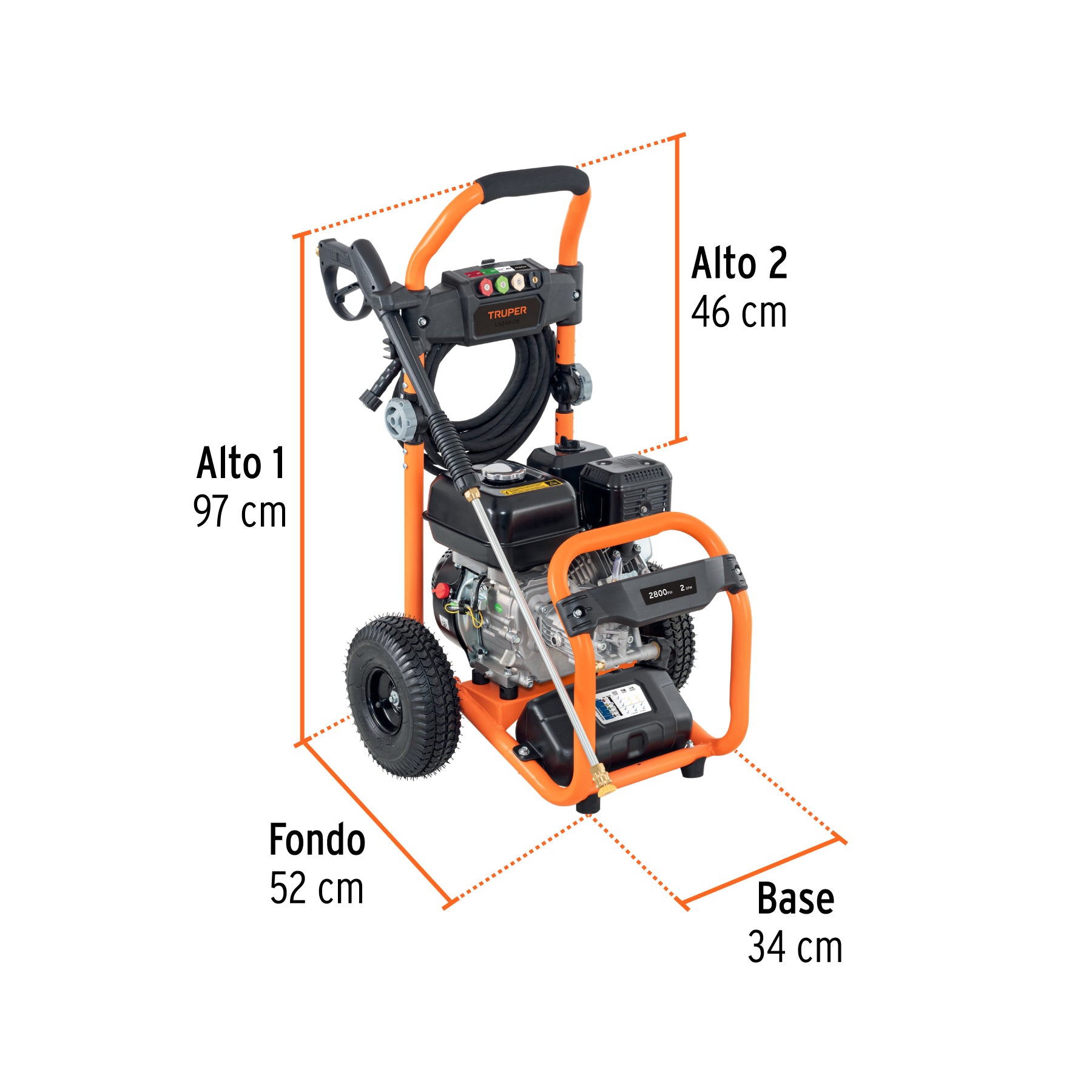 Hidrolavadora con motor a gasolina 2,800 PSI Truper